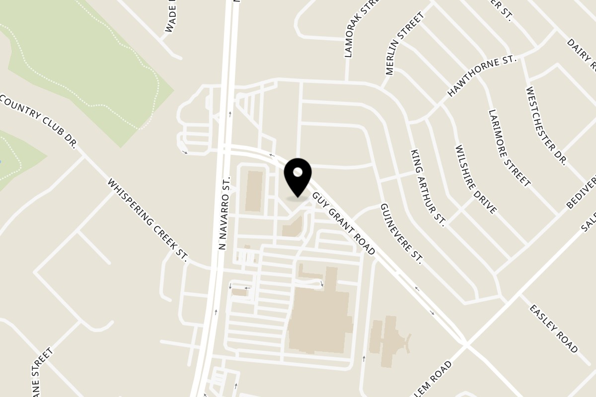 Map showing the location of Noot's Thai Kitchen on 6360 N Navarro St in Victoria